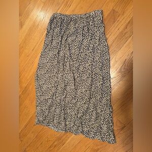 Black and White Pleated Midi Skirt for Work